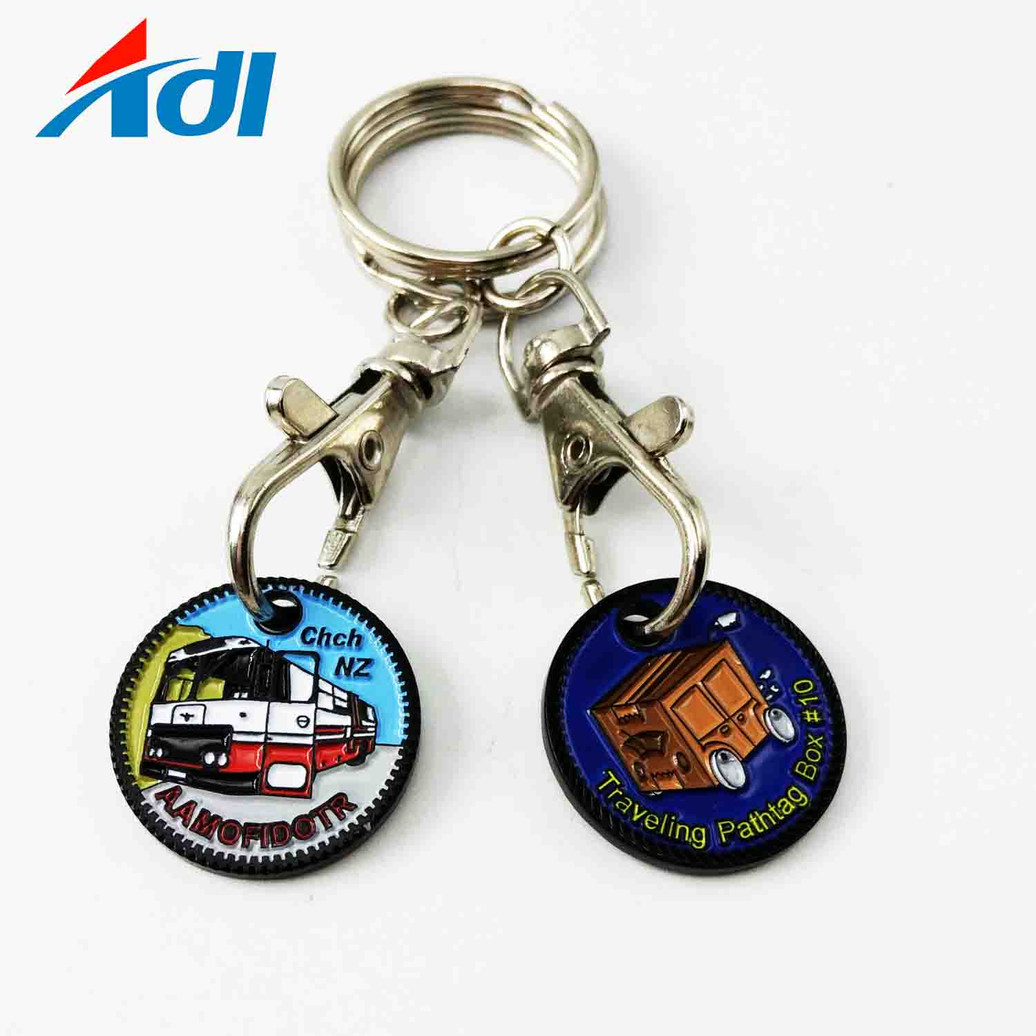 BQ koin token kustom Kustom Murah Logam Troli Koin Keranjang Belanja Token Keychain token kustom desain bandara