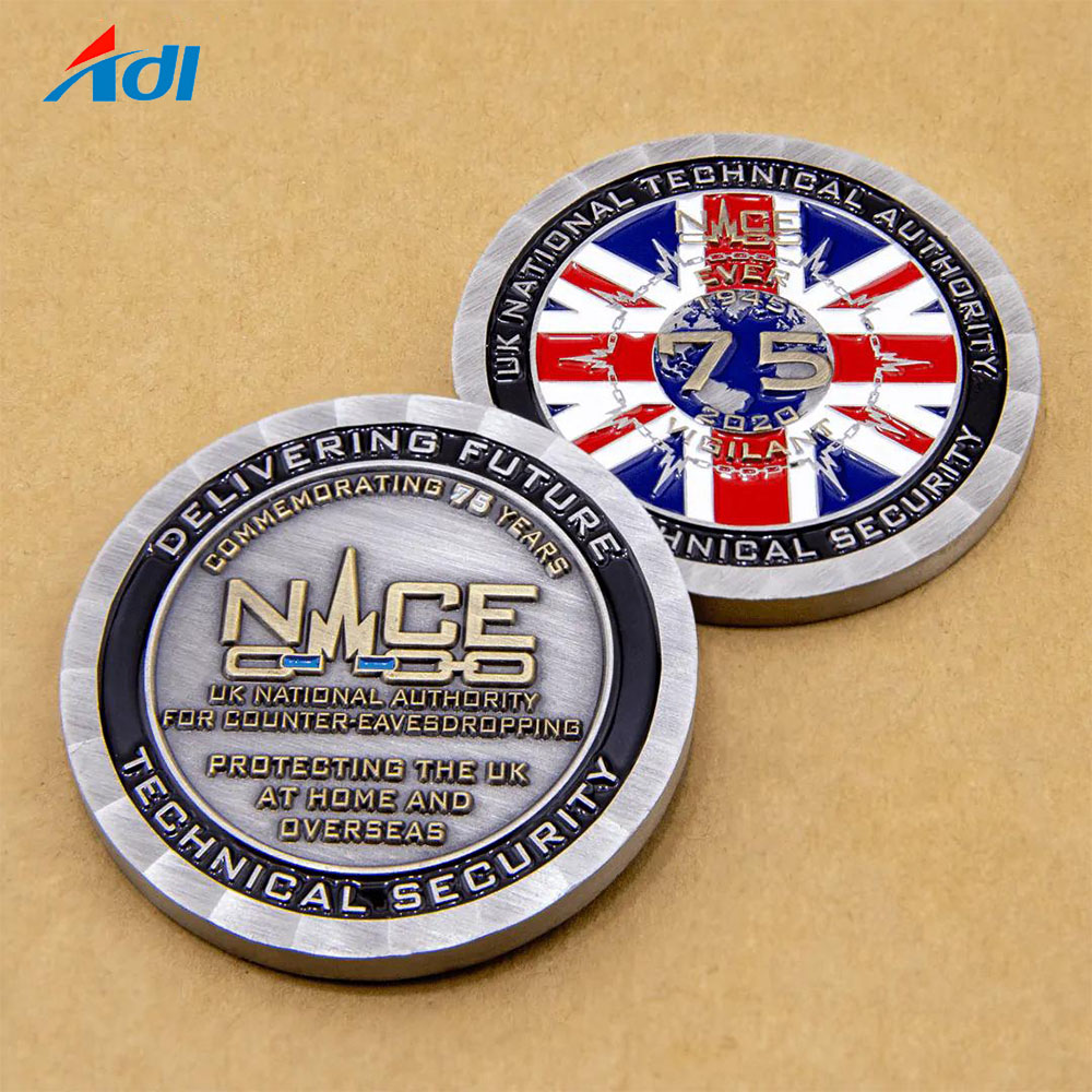 Desain baru kustom logam murah navy challenge die stamping coin