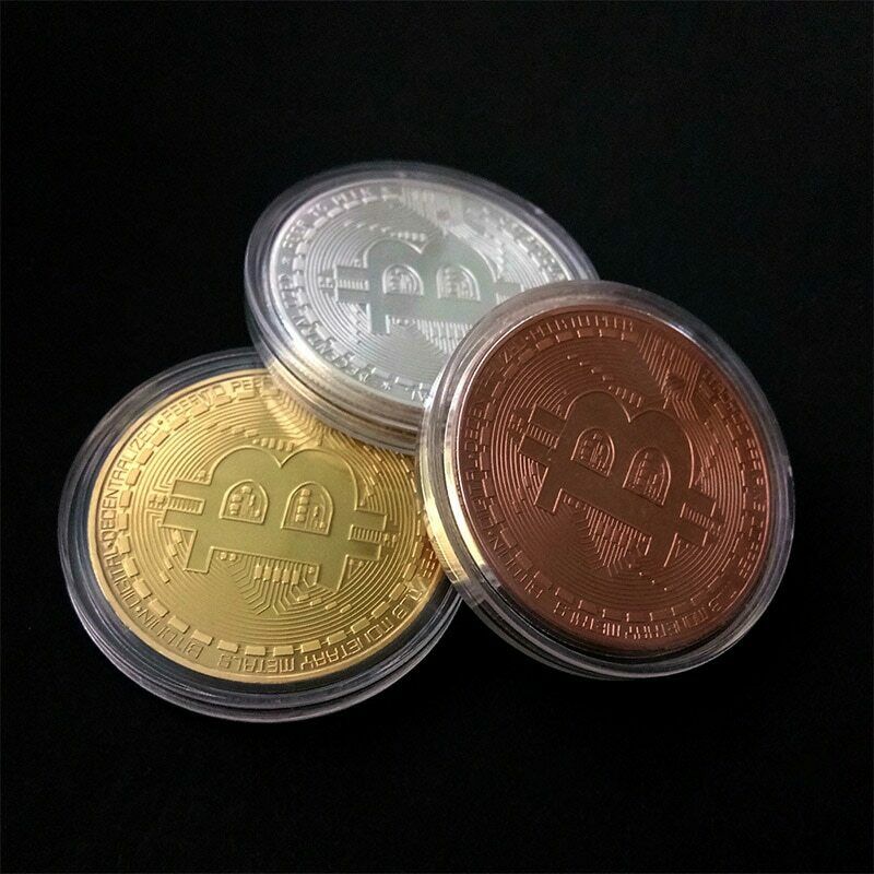 Grosir Kustom Paduan Seng Terukir Logo Souvenir Bitcoin Coin Bit Coin